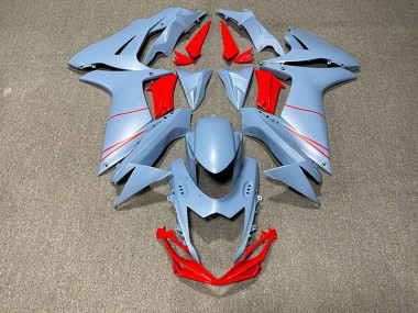 11-24 Bleu Ciel Mat & Rouge GSXR 600-750 Carénage