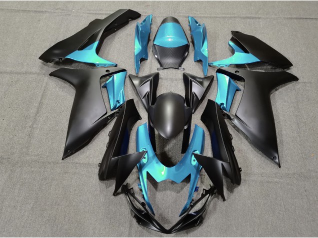 11-24 Bleu Clair & Noir Mat GSXR 600-750 Carénage