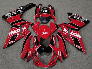 11-24 Rouge Brillant & Noir Motul GSXR 600-750 Carénage