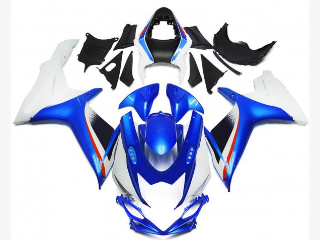 11-24 Style Bleu Profond & Blanc Brillant GSXR 600-750 Carénage