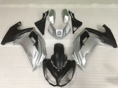 12-16 Argent & Noir Ninja 650R Carénage
