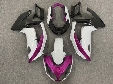 12-16 Blanc Brillant & Magenta Ninja 650R Carénage