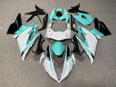 13-16 Blanc Brillant & Bleu Sarcelle Daytona 675 Carénage