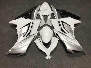 13-18 Blanc Brillant & Argent Ninja 300 Carénage