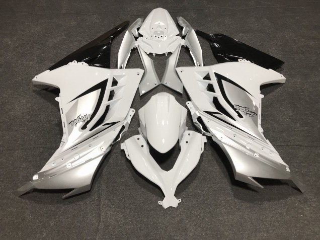 13-18 Blanc Brillant & Argent Ninja 300 Carénage