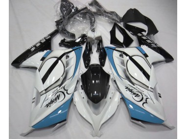 13-18 Blanc Brillant & Bleu Clair Ninja 300 Carénage