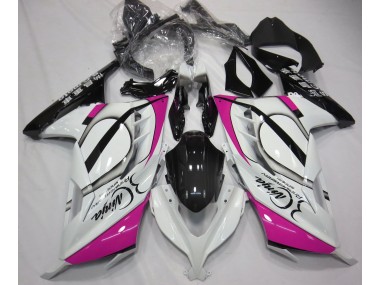 13-18 Blanc Brillant & Rose Ninja 300 Carénage