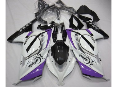 13-18 Blanc Brillant & Violet Ninja 300 Carénage