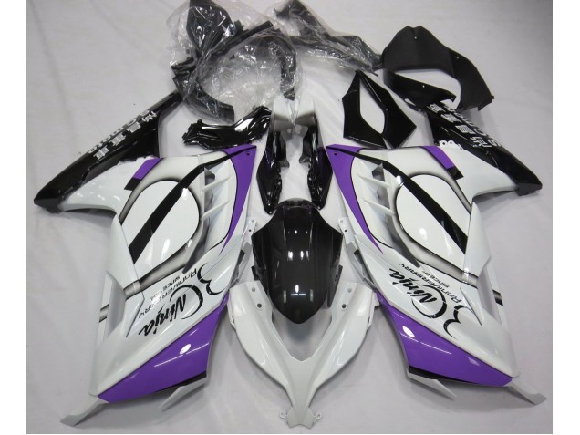 13-18 Blanc Brillant & Violet Ninja 300 Carénage