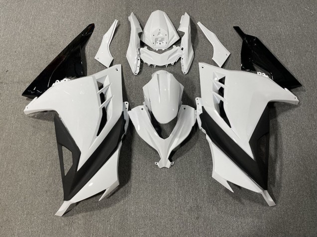 13-18 Blanc & Noir Brillant Ninja 300 Carénage 13-18 Blanc & Noir Brillant Ninja 300 Carénage