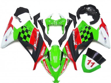 13-18 Carreaux Rouges & Noirs Brillants Ninja 300 Carénage