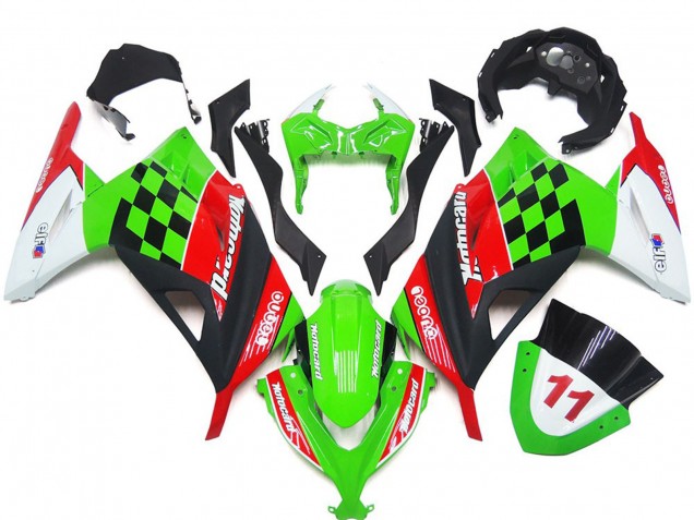 13-18 Carreaux Rouges & Noirs Brillants Ninja 300 Carénage 13-18 Carreaux Rouges & Noirs Brillants Ninja 300 Carénage