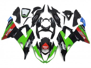 13-18 Motocard Verte & Noire ZX6R Carénage