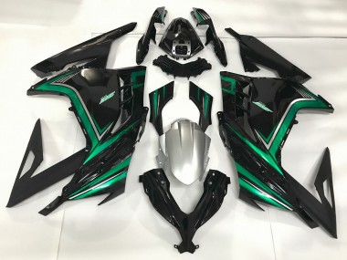 13-18 Noir Brillant & Vert Émeraude Ninja 300 Carénage