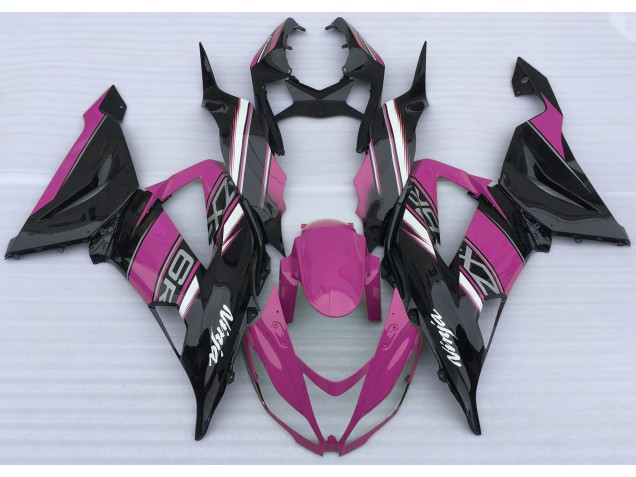13-18 Rose Brillant & Noir ZX6R Carénage 13-18 Rose Brillant & Noir ZX6R Carénage
