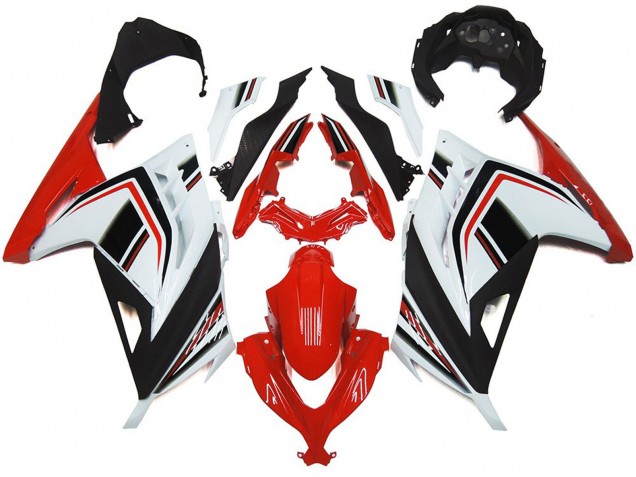 13-18 Rouge Blanc & Noir Brillant Ninja 300 Carénage