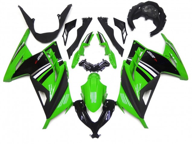 13-18 Vert Noir & Blanc Brillant Ninja 300 Carénage