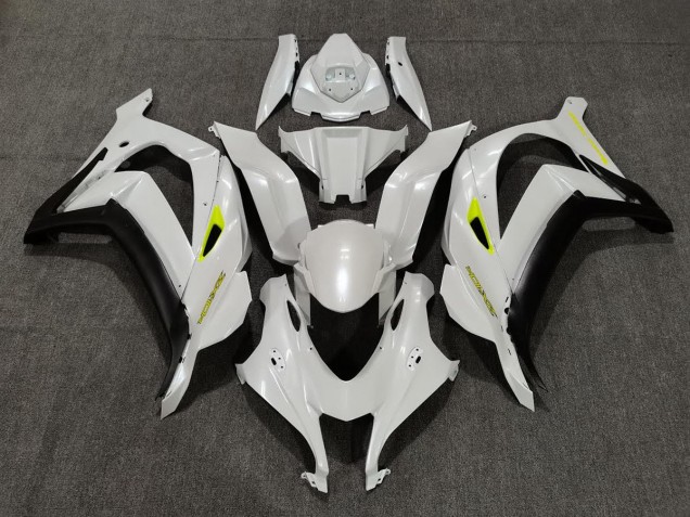 16-19 Blanc Nacré & Jaune ZX10R Carénage 16-19 Blanc Nacré & Jaune ZX10R Carénage