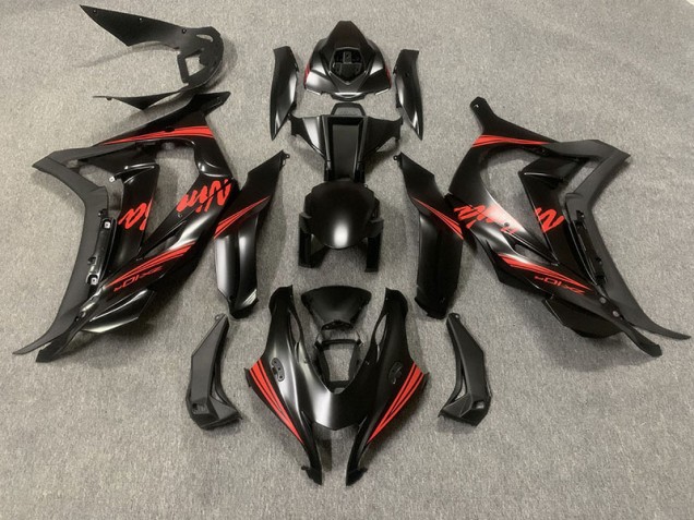 16-19 Noir Mat & Rouge ZX10R Carénage