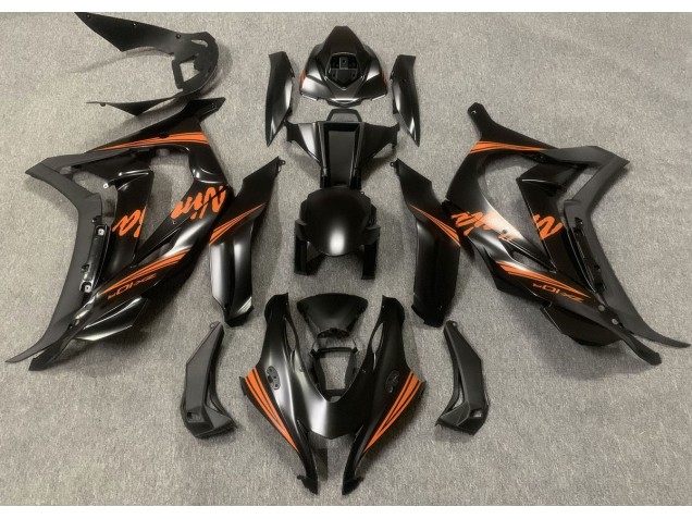 16-19 Noir Satiné & Orange ZX10R Carénage 16-19 Noir Satiné & Orange ZX10R Carénage
