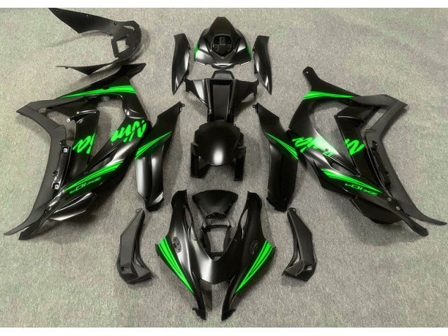 16-19 Noir Satiné & Vert ZX10R Carénage