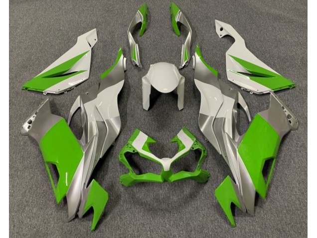 19-23 Vert Brillant Blanc & Argent ZX6R Carénage