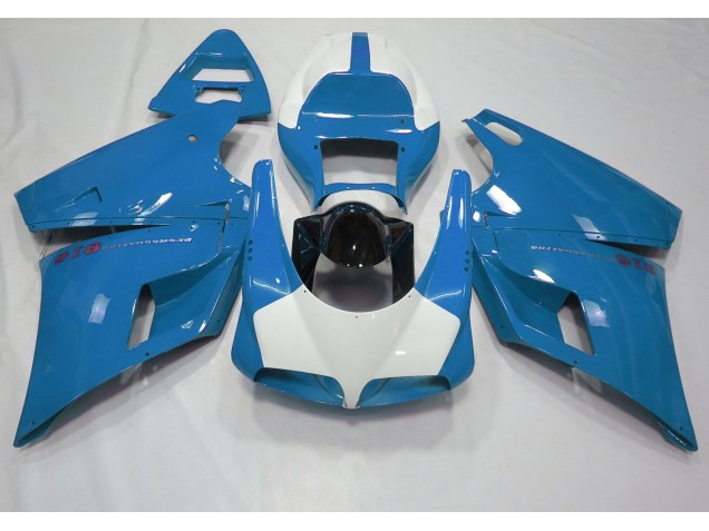 93-05 Bleu Clair Brillant & Blanc Ducati 996 748 916 998 Carénage 93-05 Bleu Clair Brillant & Blanc Ducati 996 748 916 998 Carénage