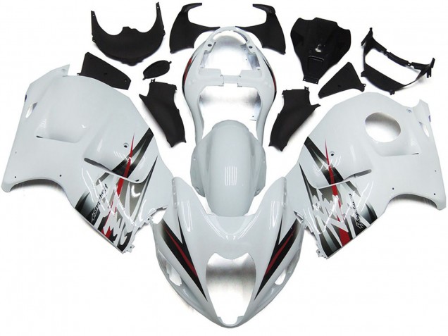 97-07 Style Blanc Brillant & Argent GSXR 1300 Carénage